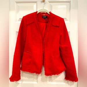 Red women’s DKNY blazer size 10